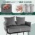 Hivvago Modern Loveseat Sofa Upholstered Dutch Velvet Sofa Couch-Gray Perspective: top