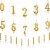 Gold 6 Number Candle Birthday Anniversary Party Cake Decorations Topper Perspective: top