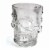 4 Halloween Decorations Tableware Claer Shot Glasses Spooky 3D Skull Shape Perspective: top