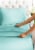 CGK Linens 3 Piece Deep Pocket Microfiber Sheet Set - Twin - Spa Blue Perspective: top