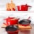 BergHOFF Neo Cast Iron Fry Pan - Red Perspective: top