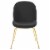 Ergode Scoop Gold Stainless Steel Leg Performance Velvet Dining Chair - Black Perspective: top