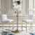 Stainless Steel Performance Velvet Bar Stool Set of 2 - Gold White Perspective: top