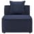 Ergode Saybrook Outdoor Patio Upholstered Sectional Sofa Armless Chair - Navy Blue Perspective: top
