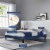 Ergode Reign Full Performance Velvet Platform Bed Frame - Navy Perspective: top