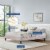 Ergode Reign King Performance Velvet Platform Bed Frame - Pink Perspective: top