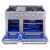 Thor Kitchen 48  Professional 6 Burner Gas Range Double Oven, Stainless Steel Perspective: top