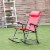 Costway Folding Zero Gravity Rocking Chair Rocker Porch Outdoor Patio Headrest Red Perspective: top