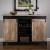 Glitzhome Storage Cabinet with Sliding Doors - Black Perspective: top