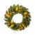 Glitzhome Wooden Window Frame with Greenery Lemmon Wreath Perspective: top