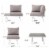 Glitzhome 6-Piece Outdoor Aluminum Sectional Sofa Set With Cushions Perspective: top