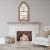 Glitzhome 40.16 Inch Hanging Wall Art Mirror Rustic Wooden Framed Wall Decor Perspective: top