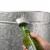 Glitzhome Galvanized Storage Side Table Multi-Use Beverage Tub with Wooden Lid Perspective: top