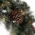 Glitzhome 24 Inch Diameter Glittered Pine Cone Christmas Wreath, with Warm White Lights Perspective: top