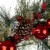 Glitzhome Wooden Window Frame & Pre-Lit LED Pinecone & Ornament Wreath Perspective: top
