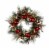 Glitzhome LED Pre-Lit Pinecone & Ornament Wreath Wooden Window Frame Perspective: top