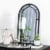 Glitzhome Oversized Metal/Glass Arched Wall Mirror - Black Perspective: top
