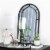 Glitzhome Oversized Metal/Glass Arched Wall Mirror - Black Perspective: top