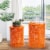 Glitzhome Metal Multi-Functional Garden Stool Plant Stands - Orange Perspective: top