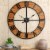 Glitzhome Farmhouse Oversized Black Wooden & Metal Wall Clock Perspective: top