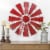 Glitzhome Rustic Farmhouse Round Metal Windmill Wall Decor, Country Farm Home Decoration Perspective: top