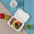 Glitzhome 9 Inch White Sugarcane Clamshell Containers, 300 Pack Perspective: top