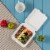 Glitzhome 8 Inch White Sugarcane Clamshell Containers, 300 Pack Perspective: top