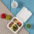 Glitzhome 8 Inch White Sugarcane Sectional Clamshell Containers, 300 Pack Perspective: top