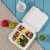 Glitzhome 10 Inch White Sugarcane Sectional Clamshell Containers, 300 Pack Perspective: top