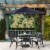 Glitzhome Aluminium Self Tilt Market Patio Umbrella - Navy Blue Perspective: top