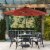 Glitzhome Aluminium Self Tilt Market Patio Umbrella - Wine Red Perspective: top