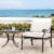Glitzhome Cast Aluminium Patio Sofa Chair with Cushion - Beige / Black Perspective: top