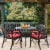 Glitzhome Cast Aluminium Patio Garden Round Dining Table- Black Perspective: top