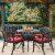 Glitzhome Cast Aluminium Patio Garden Round Dining Table- Black Perspective: top