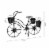 Glitzhome Oversized Metal Bicycle with Pots Plant Stand - Black Perspective: top