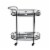 Glitzhome Metal Bar Carts, 2-Tier Mirrored Glass Top Tray Serving Cart with Universal Wheel Perspective: top
