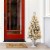 Glitzhome 4 Feet Pre-Lit Flocked Pine Faux Christmas Porch Tree with 100 Warm White Lights Perspective: top