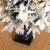 Glitzhome 4 Feet Flocked Pine Poinsettia Faux Christmas Porch Tree with 100 Warm White Lights Perspective: top