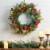 Glitzhome 24 Inch Diameter Ornament Berry Holly Pine Wreath With Lights Perspective: top
