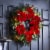 Glitzhome Poinsettia Pinecone Wreath with Lights Perspective: top