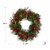 Glitzhome 24 Inch Diameter Berry Magnolia Leaf Pinecone Wreath With Lights Perspective: top