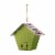 Glitzhome Distressed Texture Birdhouse, Light Green Licence Plates Perspective: top