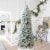 Glitzhome 9 Feet Pre-Lit Flocked Pencil Pine Faux Christmas Tree with 500 Warm White Lights Perspective: top