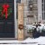 Glitzhome 60 Inch Wooden Welcome Porch Sign with 4 Changeable Wreaths - Natural Wood Perspective: top