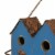 Glitzhome 17 L Retro Blue Distressed Solid Wood Birdhouse with Perch Perspective: top