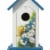Glitzhome 11.75 H Distressed Solid Wood Daisy with Butterfly Birdhouses Perspective: top