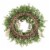 Glitzhome 24 Inch Diameter Cypress Leaves Pinecone With Bowknot Ribbon Wreath Perspective: top