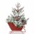 Glitzhome 21 Inch Tall Christmas Red Sleigh Frosted Floral Centerpiece Perspective: top