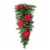 Glitzhome 3 Feet Pine Poinsettia and Berries Christmas Teardrop Swag, 50 Warm White Lights Perspective: top