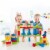 Hape Kid's Toddler 100 Piece Stacking Build Up and Away Wooden Blocks Toy Set Perspective: top
